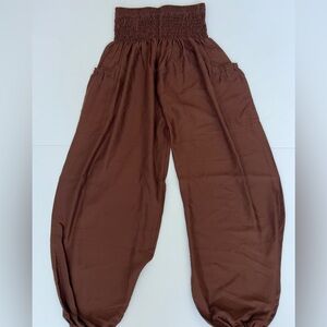 Boho women’s harem pants rust color